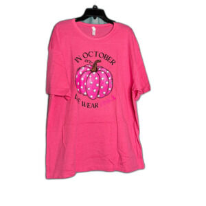 Love in Faith NWT Pink In October We Wear Pink Graphic Short Sleeve TShirt 2xl